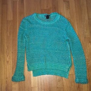greenish blue see through sweater